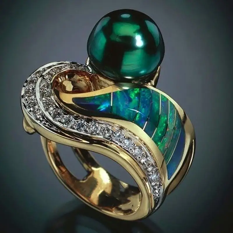 Anillo vintage con nido de perlas