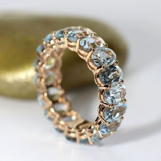 Anillo vintage bicolor con circonitas