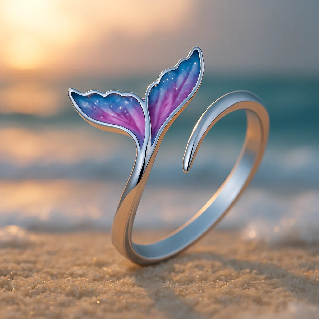 Anillo Ajustable con Cola de Delfín Colorida