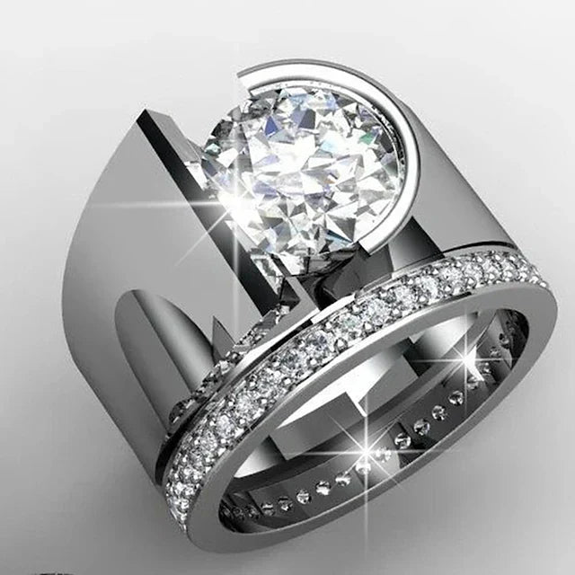 Anillo colibrí con circonita verde