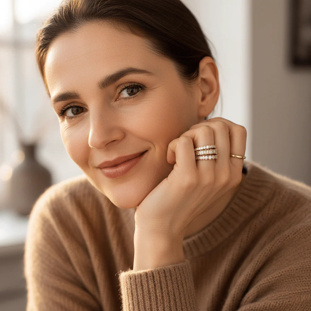 Set de Anillos Apilables con Circonia Cúbica – Elegancia que Brilla