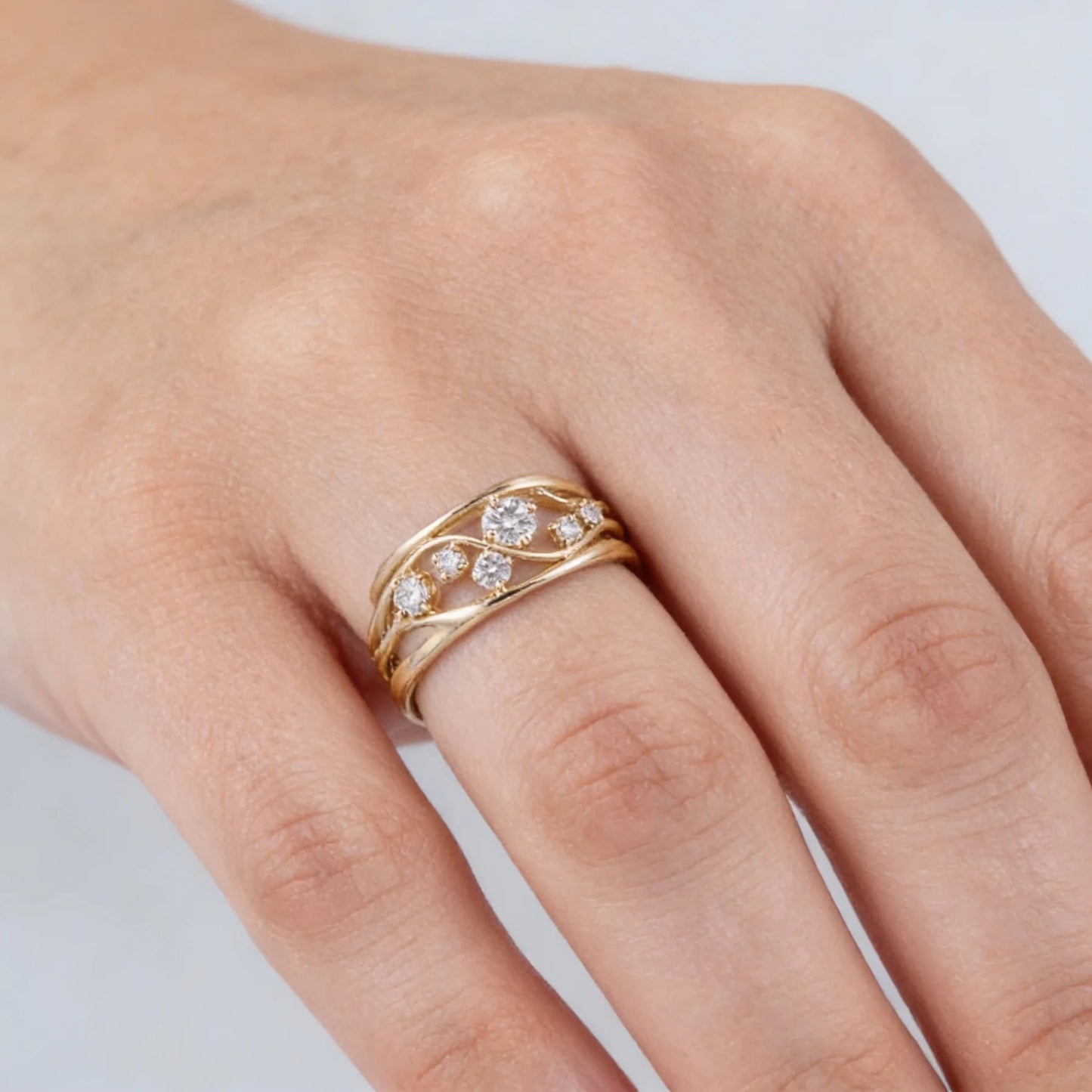 Anillo Chapado en Oro con Circonia Cúbica