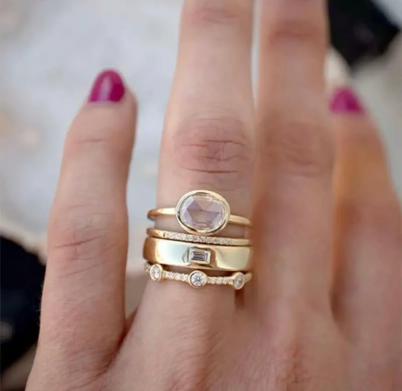 Set de Anillos Vintage con Zirconia Cúbica