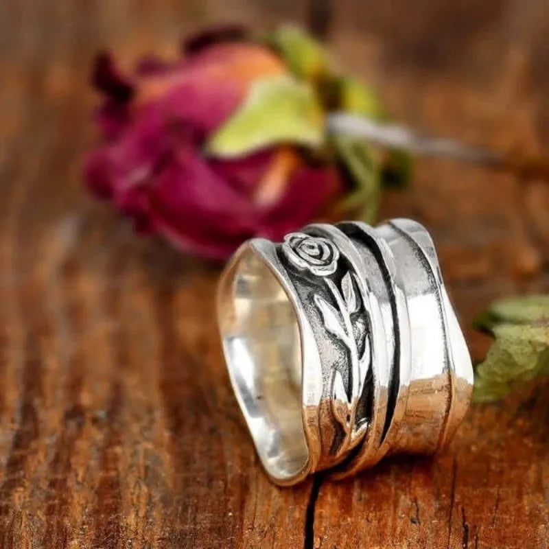 Anillo Vintage Turquesa Hoja – Elegancia Atemporal