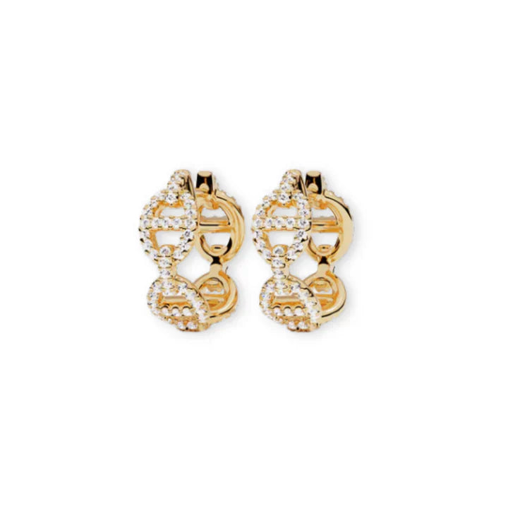 Pendientes con Circonitas en Diseño de Cadena