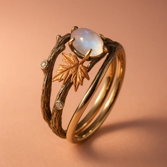 Anillo con Piedra Luna Natural – Elegancia de la Naturaleza