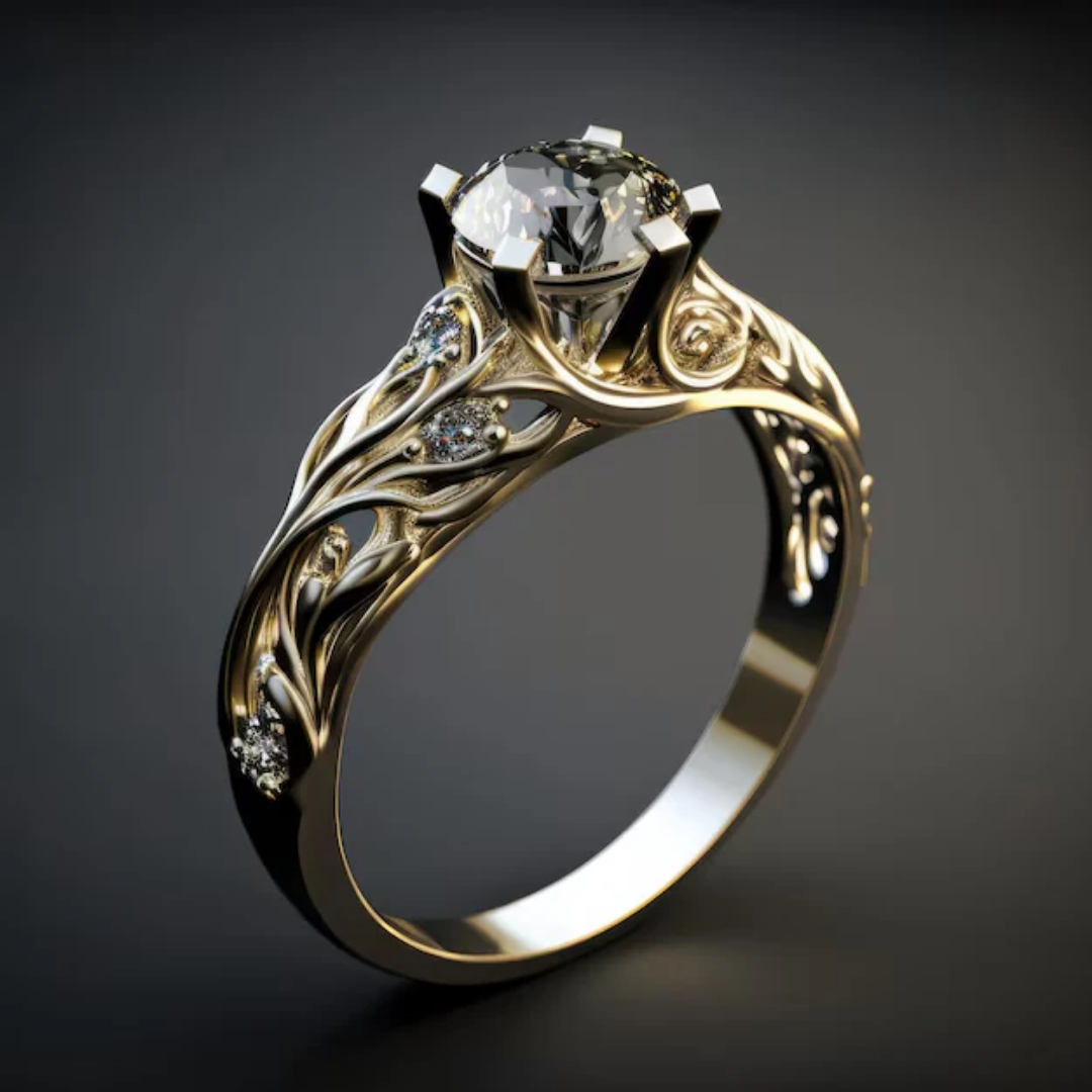 Anillo elegante con circonitas exóticas