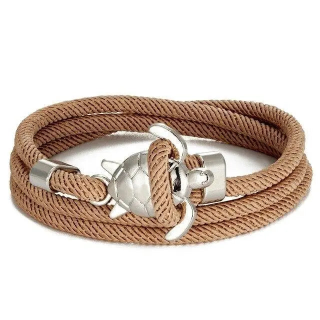 Pulsera de tortuga marítima hecha de cordón para él y para ella