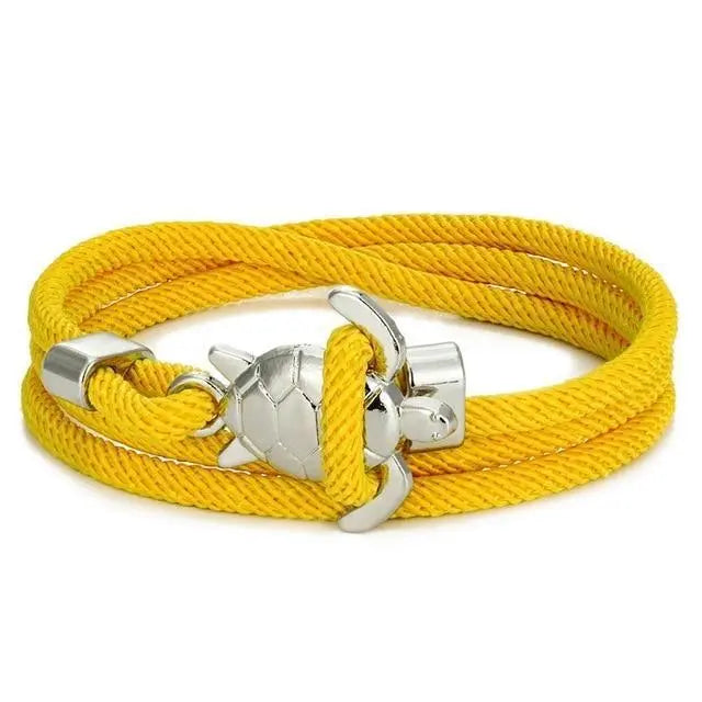 Pulsera de tortuga marítima hecha de cordón para él y para ella