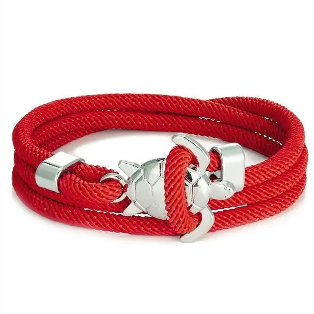 Pulsera de tortuga marítima hecha de cordón para él y para ella