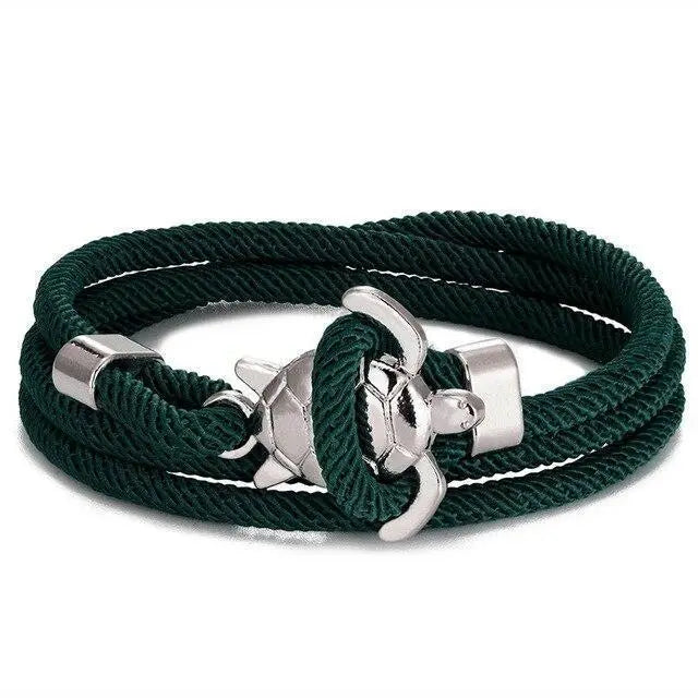Pulsera de tortuga marítima hecha de cordón para él y para ella
