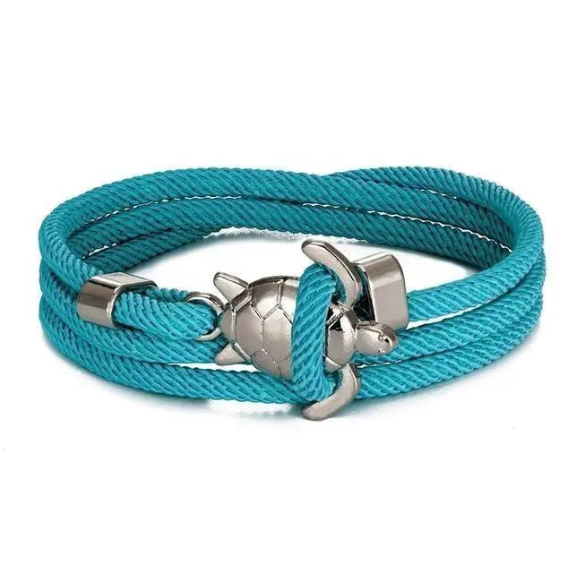 Pulsera de tortuga marítima hecha de cordón para él y para ella