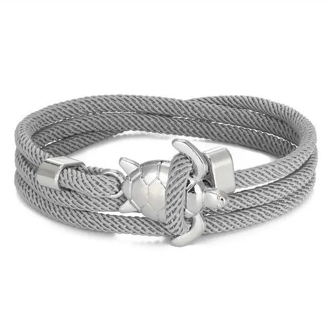 Pulsera de tortuga marítima hecha de cordón para él y para ella