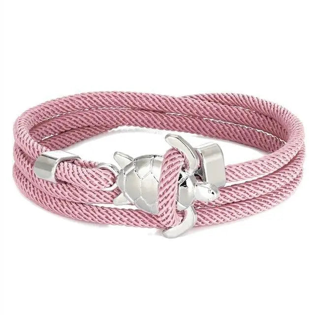 Pulsera de tortuga marítima hecha de cordón para él y para ella